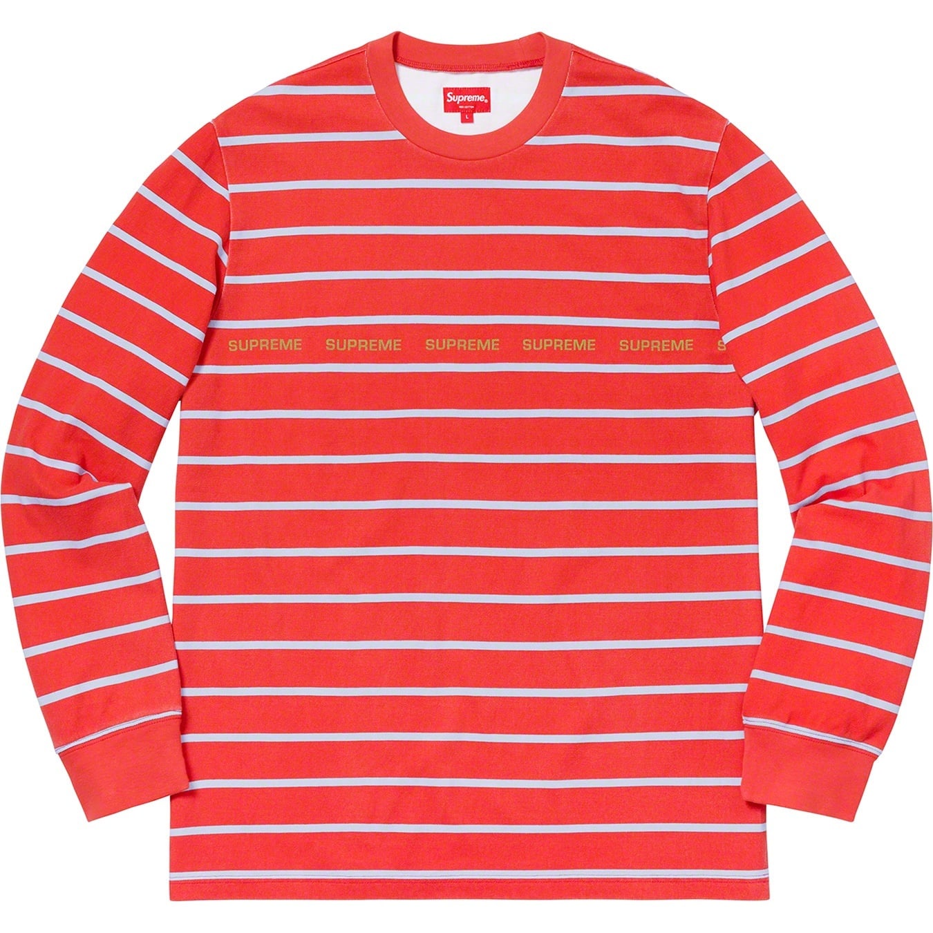 Printed Stripe Pique L/S Top view 7